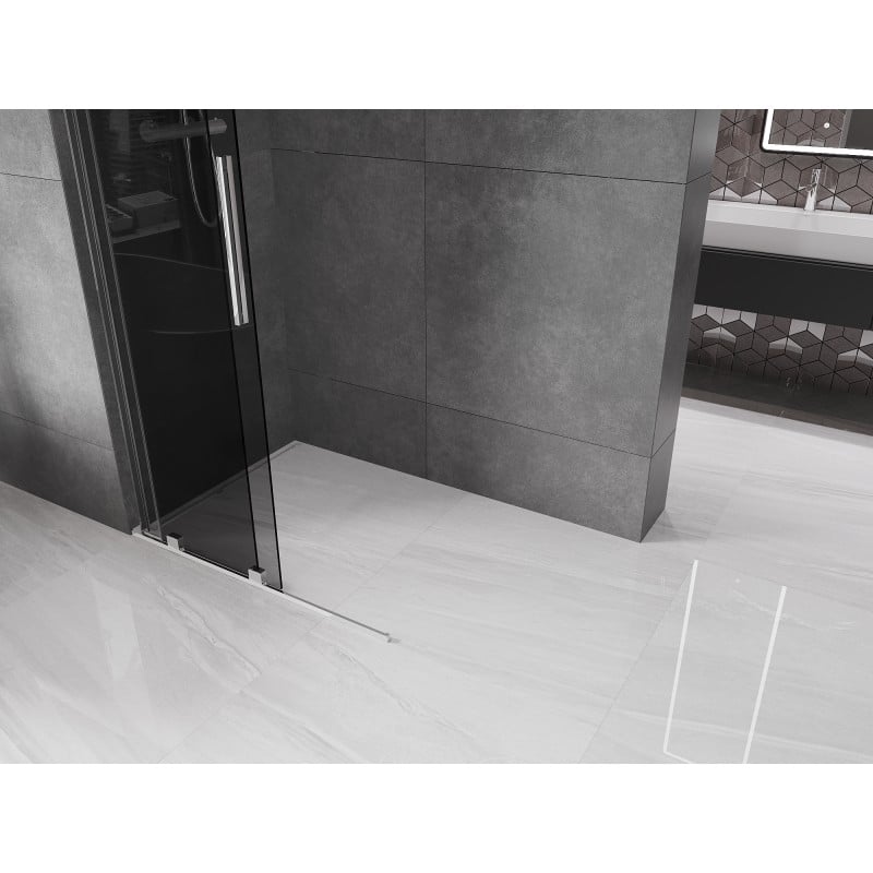Mexen Velar L ścianka prysznicowa rozsuwana Walk-in 100 x 200 cm, grafit 8 mm, chrom - 871-100-003-43-01