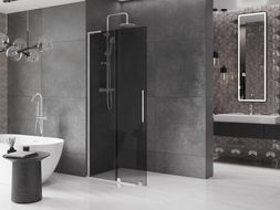 Mexen Velar L ścianka prysznicowa rozsuwana Walk-in 110 x 200 cm, grafit 8 mm, chrom - 871-110-003-43-01