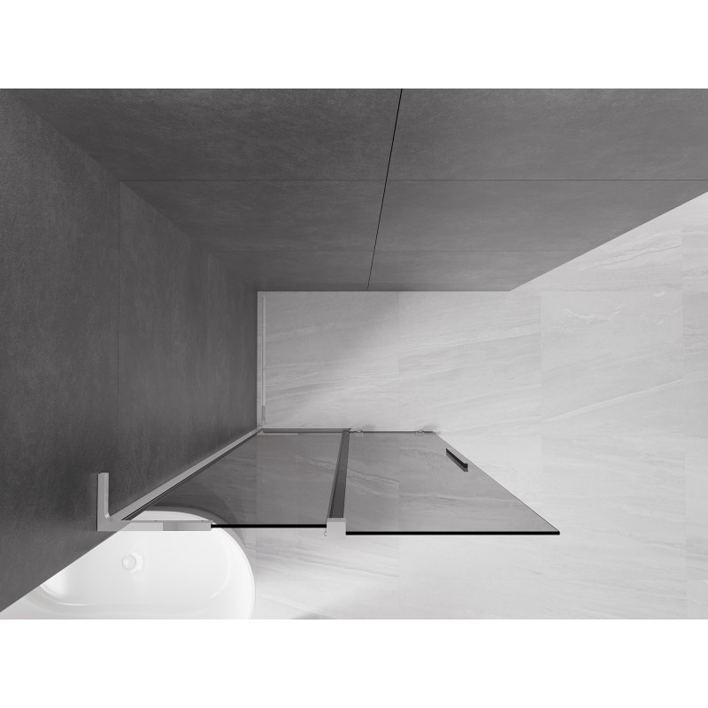 Mexen Velar L ścianka prysznicowa rozsuwana Walk-in 100 x 200 cm, grafit 8 mm, chrom - 871-100-003-43-01