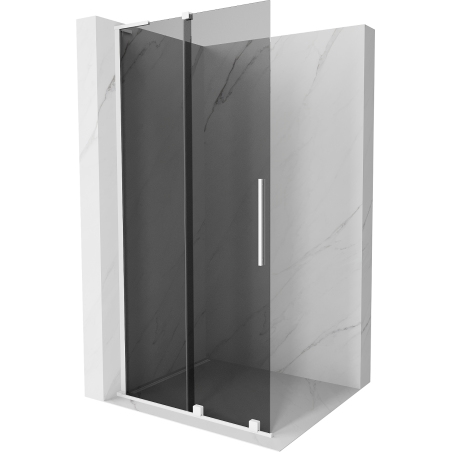 Mexen Velar L ścianka prysznicowa rozsuwana Walk-in 100 x 200 cm, grafit 8 mm, biała - 871-100-003-43-20