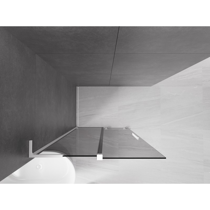 Mexen Velar L ścianka prysznicowa rozsuwana Walk-in 120 x 200 cm, grafit 8 mm, biała - 871-120-003-43-20