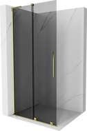 Mexen Velar L ścianka prysznicowa rozsuwana Walk-in 110 x 200 cm, grafit 8 mm, złota - 871-110-003-43-50