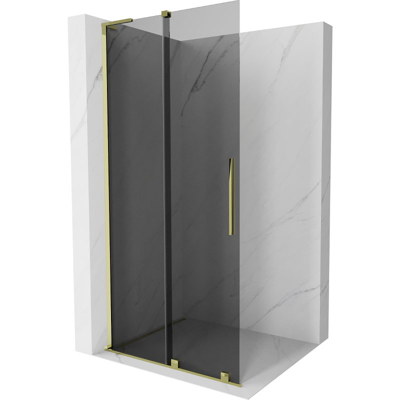 Mexen Velar L ścianka prysznicowa rozsuwana Walk-in 120 x 200 cm, grafit 8 mm, złota - 871-120-003-43-50