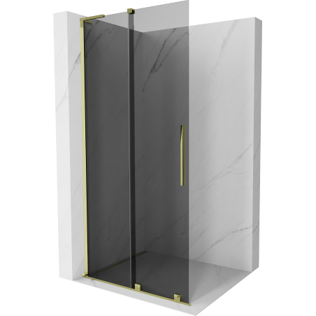 Mexen Velar L ścianka prysznicowa rozsuwana Walk-in 120 x 200 cm, grafit 8 mm, złota - 871-120-003-43-50