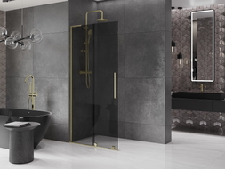 Mexen Velar L ścianka prysznicowa rozsuwana Walk-in 110 x 200 cm, grafit 8 mm, złota - 871-110-003-43-50