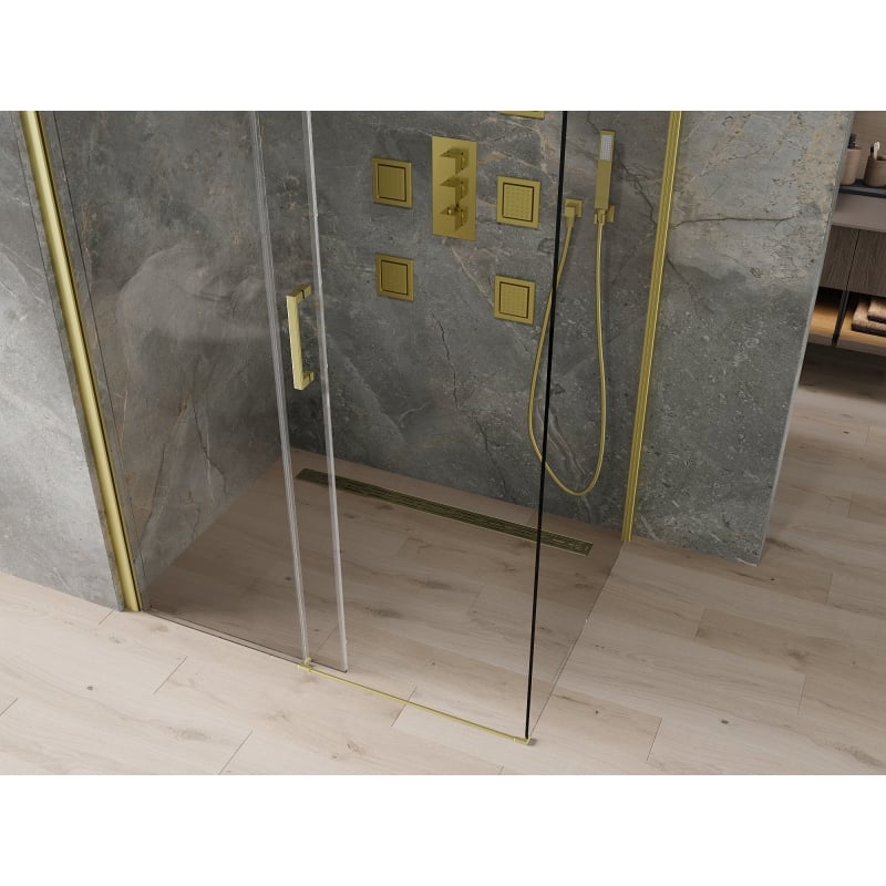 Mexen Omega kabina prysznicowa rozsuwana 110 x 70 cm, transparent, złota - 825-110-070-50-00