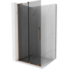Mexen Velar L ścianka prysznicowa rozsuwana Walk-in 100 x 200 cm, grafit 8 mm, różowe złoto - 871-100-003-43-60