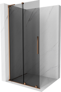 Mexen Velar L ścianka prysznicowa rozsuwana Walk-in 110 x 200 cm, grafit 8 mm, różowe złoto - 871-110-003-43-60