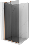Mexen Velar L ścianka prysznicowa rozsuwana Walk-in 120 x 200 cm, grafit 8 mm, miedź szczotkowana - 871-120-003-43-65