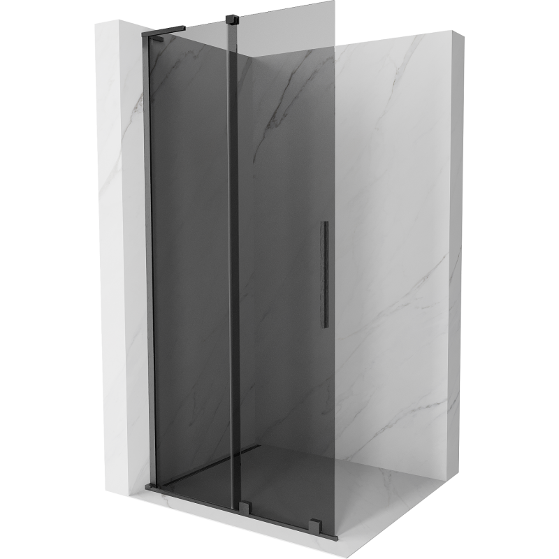 Mexen Velar L ścianka prysznicowa rozsuwana Walk-in 90 x 200 cm, grafit 8 mm, gun gray szczotkowany - 871-090-003-43-66