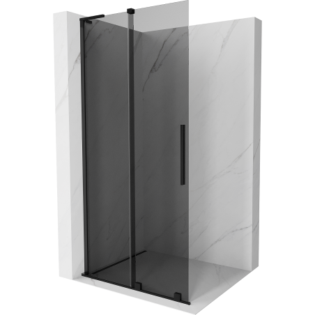Mexen Velar L ścianka prysznicowa rozsuwana Walk-in 110 x 200 cm, grafit 8 mm, czarna - 871-110-003-43-70