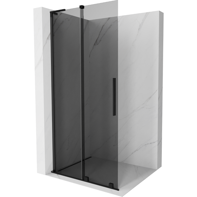 Mexen Velar L ścianka prysznicowa rozsuwana Walk-in 120 x 200 cm, grafit 8 mm, czarna - 871-120-003-43-70