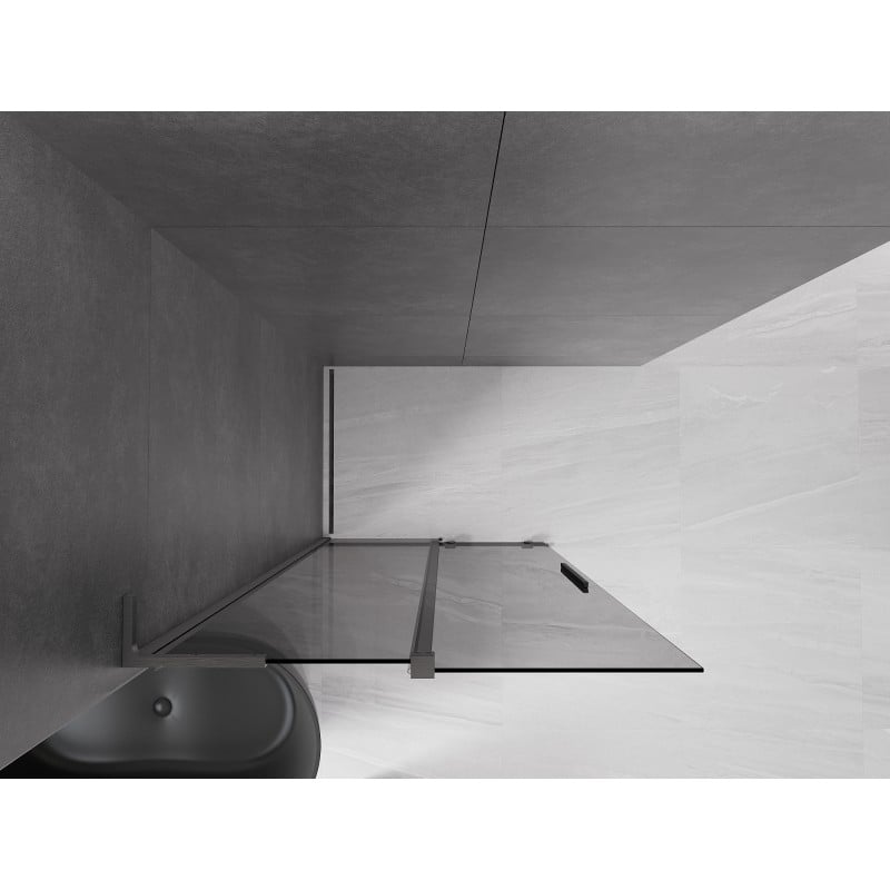 Mexen Velar L ścianka prysznicowa rozsuwana Walk-in 120 x 200 cm, grafit 8 mm, gun gray szczotkowany - 871-120-003-43-66