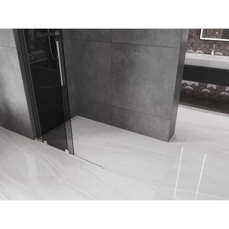 Mexen Velar L ścianka prysznicowa rozsuwana Walk-in 90 x 200 cm, grafit 8 mm, nikiel szczotkowany - 871-090-003-43-97