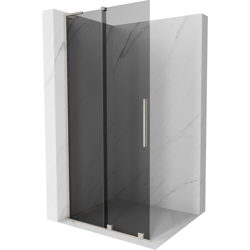 Mexen Velar L ścianka prysznicowa rozsuwana Walk-in 90 x 200 cm, grafit 8 mm, nikiel szczotkowany - 871-090-003-43-97