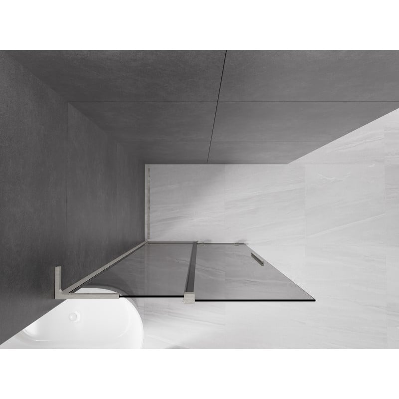 Mexen Velar L ścianka prysznicowa rozsuwana Walk-in 100 x 200 cm, grafit 8 mm, nikiel szczotkowany - 871-100-003-43-97