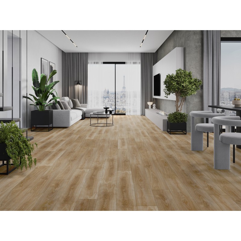 Mexen San Marcos  próbka paneli winylowych SPC 6,5 mm, podkład IXPE 1,5 mm, 4 V-Fuga, Dąb - F1048-S