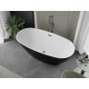 Mexen Eris wanna wolnostojąca 180 x 95 cm, biała/czarna, przelew gun metal - 53441809575-95