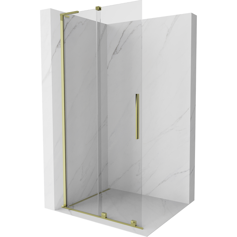 Mexen Velar L ścianka prysznicowa rozsuwana Walk-in 120 x 200 cm, transparent 8 mm, złota - 871-120-003-03-50
