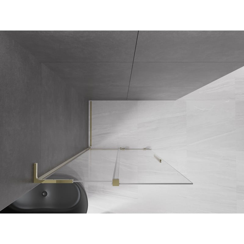Mexen Velar L ścianka prysznicowa rozsuwana Walk-in 120 x 200 cm, transparent 8 mm, złota - 871-120-003-03-50