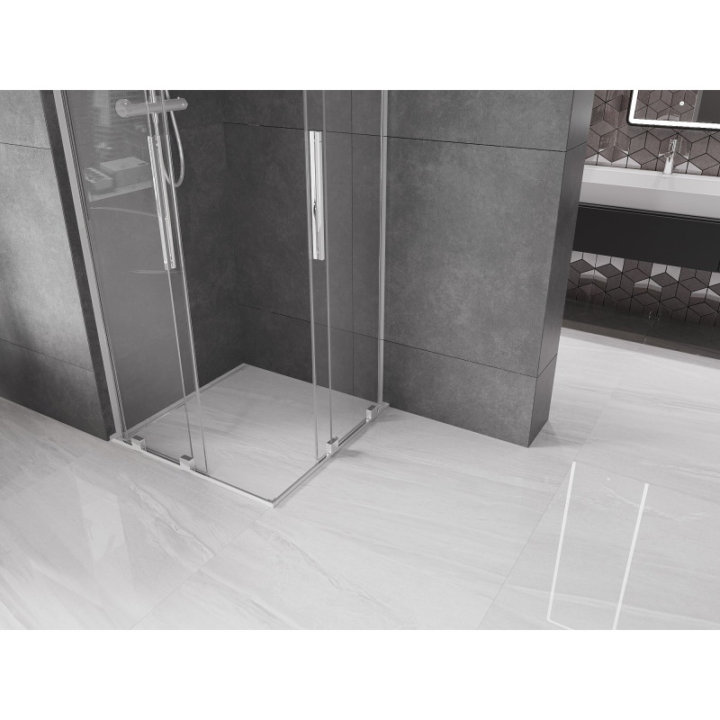 Mexen Velar L Duo kabina prysznicowa rozsuwana 80 x 80 cm, transparent, chrom - 871-080-080-02-03-01