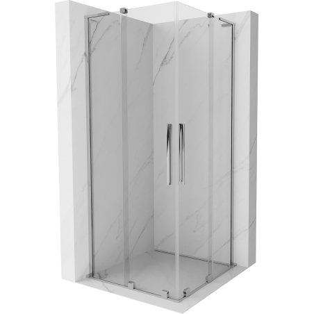 Mexen Velar L Duo kabina prysznicowa rozsuwana 90 x 90 cm, transparent, chrom - 871-090-090-02-03-01
