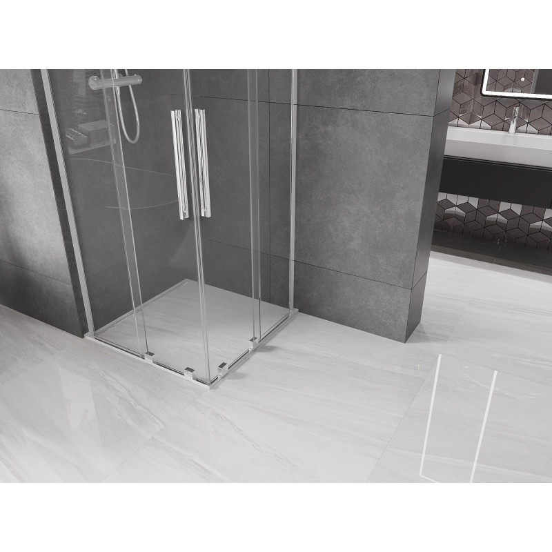 Mexen Velar L Duo kabina prysznicowa rozsuwana 80 x 80 cm, transparent, chrom - 871-080-080-02-03-01