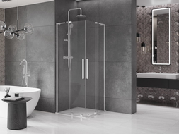 Mexen Velar L Duo kabina prysznicowa rozsuwana 90 x 90 cm, transparent, chrom - 871-090-090-02-03-01