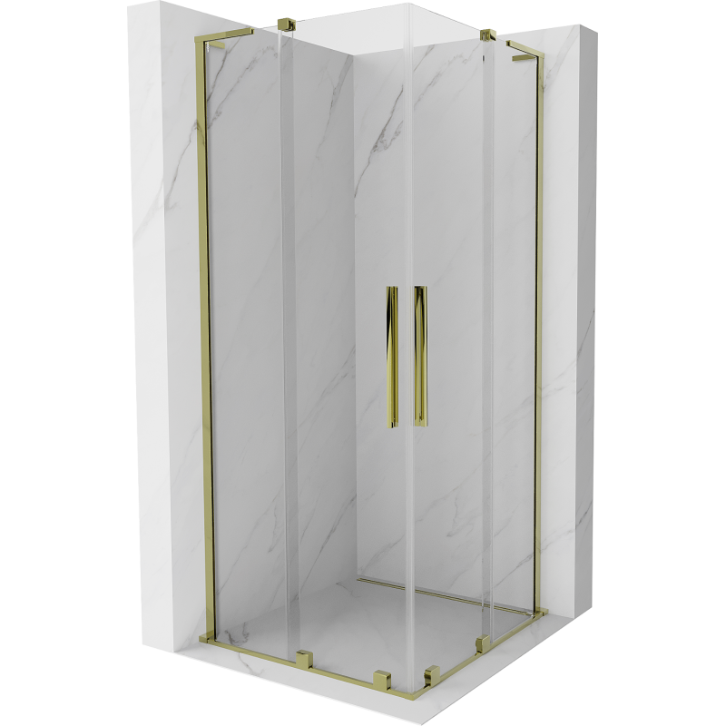 Mexen Velar L Duo kabina prysznicowa rozsuwana 80 x 80 cm, transparent, złota - 871-080-080-02-03-50