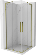 Mexen Velar L Duo kabina prysznicowa rozsuwana 100 x 100 cm, transparent, złota - 871-100-100-02-03-50