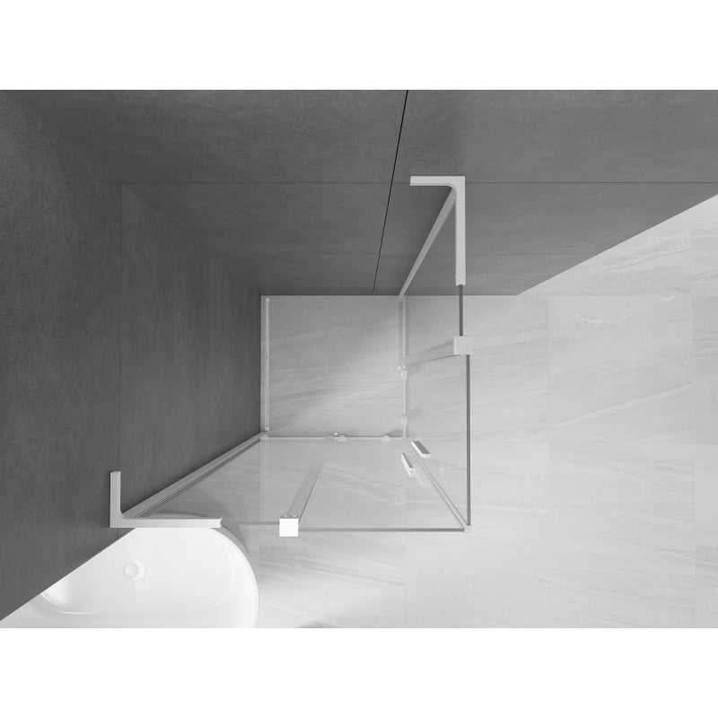 Mexen Velar L Duo kabina prysznicowa rozsuwana 90 x 90 cm, transparent, biała - 871-090-090-02-03-20