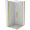 Mexen Velar L Duo kabina prysznicowa rozsuwana 80 x 80 cm, transparent, złota szczotkowana - 871-080-080-02-03-55