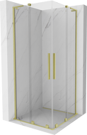 Mexen Velar L Duo kabina prysznicowa rozsuwana 80 x 80 cm, transparent, złota szczotkowana - 871-080-080-02-03-55
