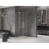 Mexen Velar L Duo kabina prysznicowa rozsuwana 80 x 80 cm, transparent, złota szczotkowana - 871-080-080-02-03-55