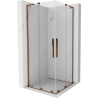 Mexen Velar L Duo kabina prysznicowa rozsuwana 80 x 80 cm, transparent, różowe złoto - 871-080-080-02-03-60