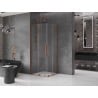 Mexen Velar L Duo kabina prysznicowa rozsuwana 80 x 80 cm, transparent, różowe złoto - 871-080-080-02-03-60