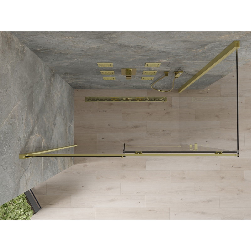 Mexen Omega kabina prysznicowa rozsuwana 140 x 70 cm, transparent, złota - 825-140-070-50-00