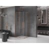 Mexen Velar L Duo kabina prysznicowa rozsuwana 80 x 80 cm, transparent, miedź szczotkowana - 871-080-080-02-03-65