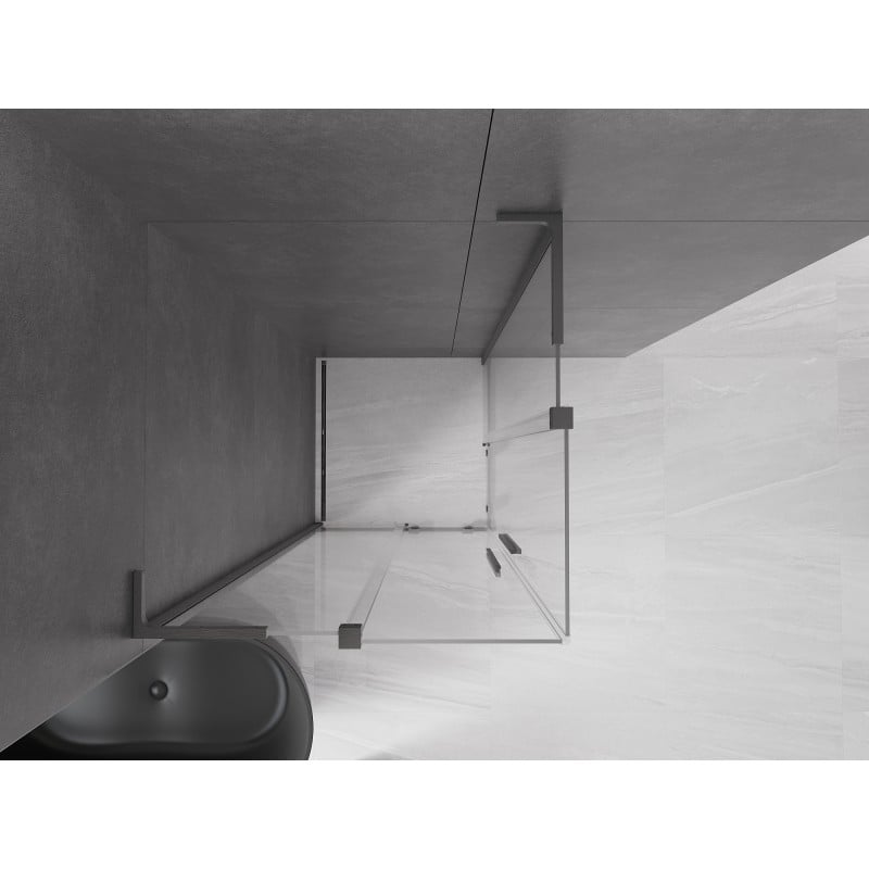 Mexen Velar L Duo kabina prysznicowa rozsuwana 100 x 100 cm, transparent, gun gray szczotkowany - 871-100-100-02-03-66