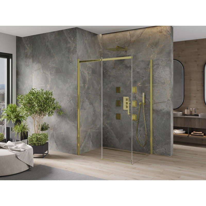 Mexen Omega kabina prysznicowa rozsuwana 130 x 100 cm, transparent, złota - 825-130-100-50-00