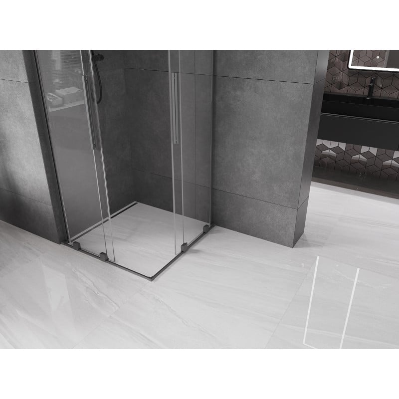 Mexen Velar L Duo kabina prysznicowa rozsuwana 100 x 100 cm, transparent, gun metal - 871-100-100-02-03-95
