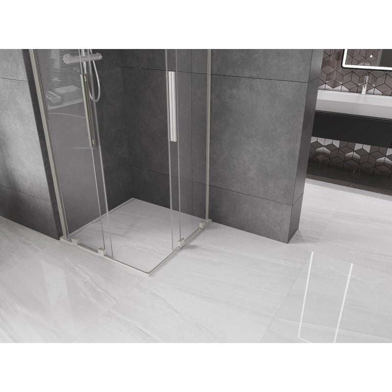 Mexen Velar L Duo kabina prysznicowa rozsuwana 90 x 90 cm, transparent, nikiel szczotkowany - 871-090-090-02-03-97