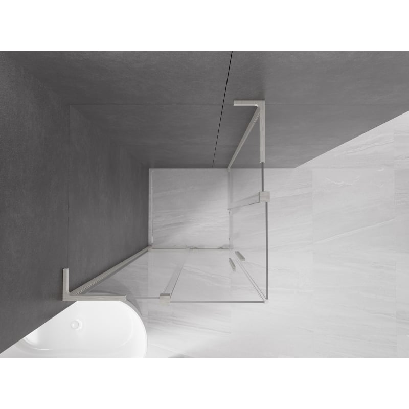 Mexen Velar L Duo kabina prysznicowa rozsuwana 80 x 80 cm, transparent, nikiel szczotkowany - 871-080-080-02-03-97