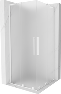 Mexen Velar L Duo kabina prysznicowa rozsuwana 100 x 100 cm, szron, biała - 871-100-100-02-33-20