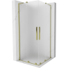 Mexen Velar L Duo kabina prysznicowa rozsuwana 100 x 100 cm, szron, złota - 871-100-100-02-33-50