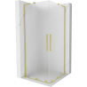 Mexen Velar L Duo kabina prysznicowa rozsuwana 90 x 90 cm, szron, złota szczotkowana - 871-090-090-02-33-55