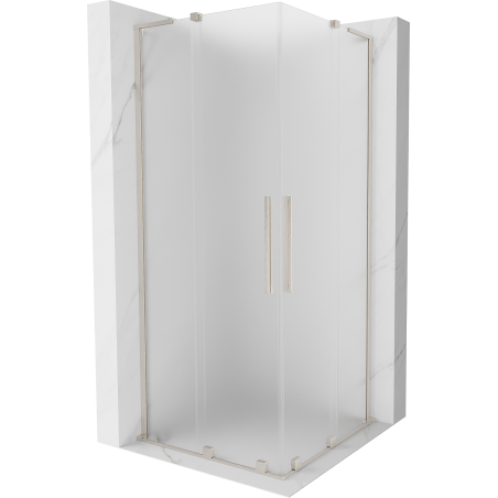 Mexen Velar L Duo kabina prysznicowa rozsuwana 90 x 90 cm, szron, nikiel szczotkowany - 871-090-090-02-33-97