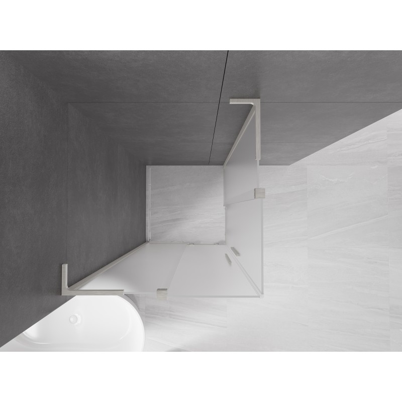 Mexen Velar L Duo kabina prysznicowa rozsuwana 90 x 90 cm, szron, nikiel szczotkowany - 871-090-090-02-33-97