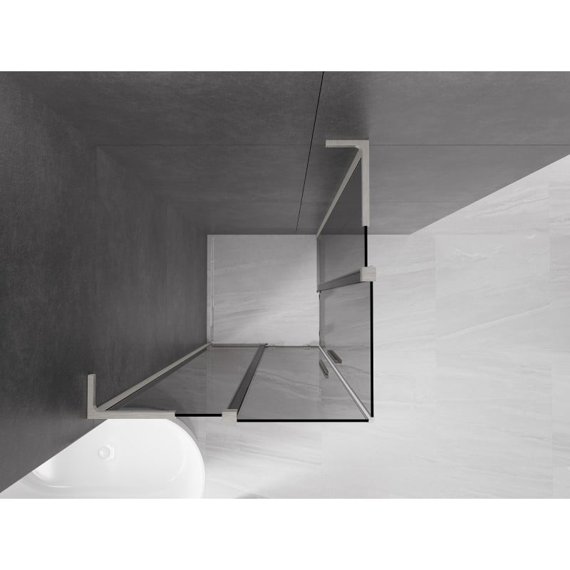 Mexen Velar L Duo kabina prysznicowa rozsuwana 80 x 80 cm, grafit, nikiel szczotkowany - 871-080-080-02-43-97