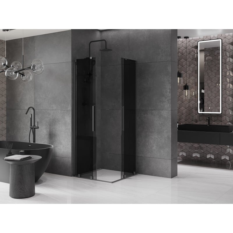 Mexen Velar L Duo kabina prysznicowa rozsuwana 90 x 90 cm, grafit, gun metal - 871-090-090-02-43-95